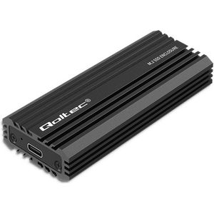 Qoltec - NV2270 - Harddiskbehuizing - Zwart - Aluminium - USB-C