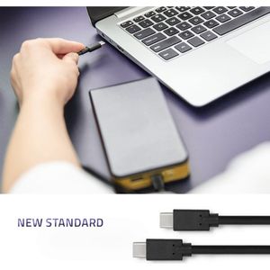 Qoltec USB 3.1 type C mannelijke kabel | USB 3.1 type C mannetje | 1,4m | Zwart.