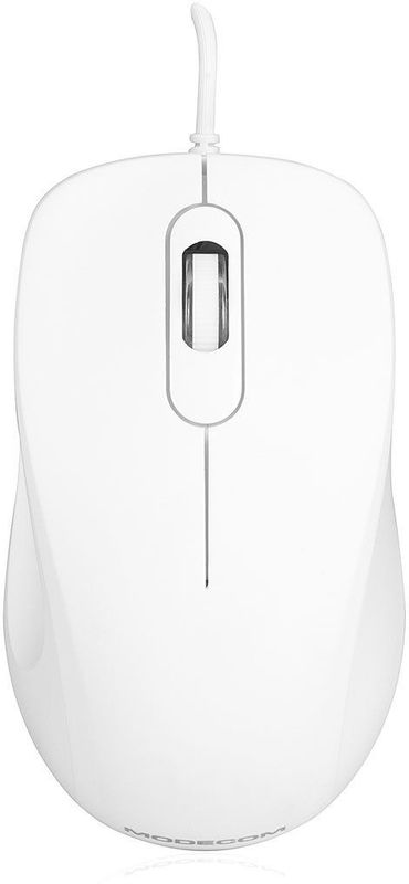 Modecom M-MC-0M10-200 MC-M10 WHITE ERGONOMIC WIRED OPTICAL MOUSE [USB, 1000 DPI, 2-button, Wheel]