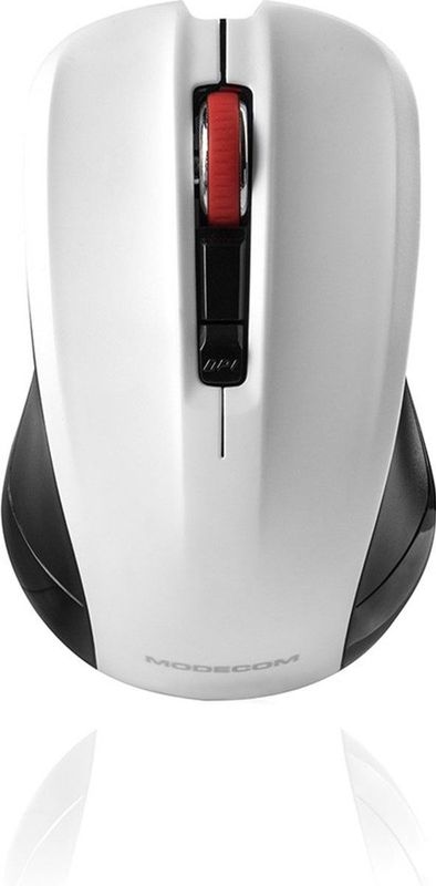 ModeCom MC-WM9.1 - Muis - ergonomisch - optisch - 4 knoppen - draadloos - 2.4 GHz - USB draadloze ontvanger - zwart en wit
