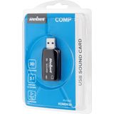 Rebel - USB Geluidskaart - 3D & Virtual 5.1 Sound - Zwart
