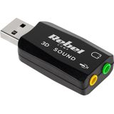 Rebel - USB Geluidskaart - 3D & Virtual 5.1 Sound - Zwart