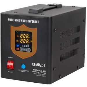 Noodstroomvoorziening Kemot PROsinus-500 URZ3404B omvormer zuivere sinus laadfunctie 12V 230V 500VA/300W, zwart