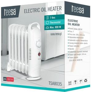 Teesa TSA8035 - Oliekachel, 800 Watt (7 ribben)