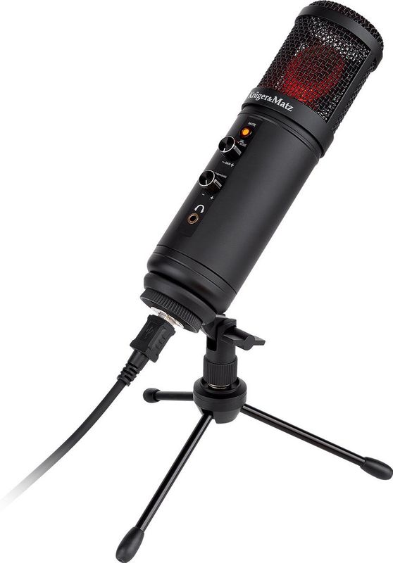 Krüger&Matz KM0765 - Warrior GV-100 Gaming en/of vlogmicrofoon, zwart