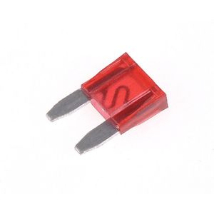 50x Steekzekering - Mini - 10A zekering - Rood - 11x16mm - Geschikt voor o.a. auto / camper / boot / truck