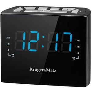 Krüger & Matz - FM Wekkerradio - Zwart - Kunststof