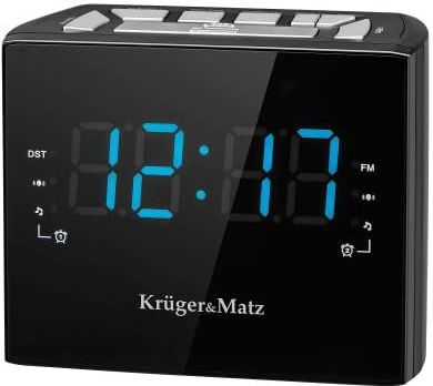 Krüger & Matz - FM Wekkerradio - Zwart - Kunststof