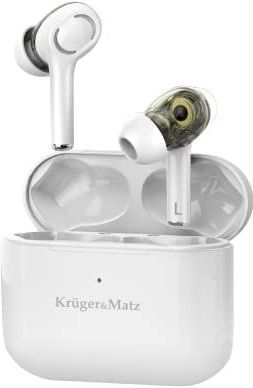 Krüger&Matz Dual Driver M4 PRO Bluetooth TWS in-ears (5 h, Draadloze), Koptelefoon, Wit