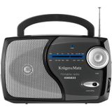 Krüger&Matz draagbare analoge radio model KM0822 (AM, FM, VHF), Radio, Zwart