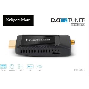 Kruger & Matz - Km9999 - DVB-T2 Tuner - Zwart - Digitaal