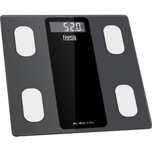 Teesa - Digitale Body Analyser Weegschaal - Zwart - Glas