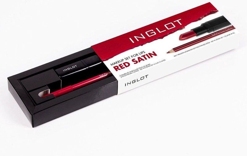 INGLOT Red Satin Make up set for Lips - cadeauset