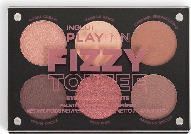 Inglot - PlayInn Eyeshadow Palette - Oogschaduw Palette - Tint Fizzy Toffee - 7.6 g