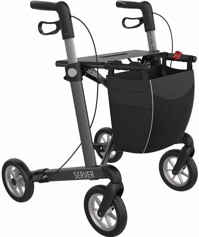 Server - Rollator - Antraciet - Lichtgewicht - Opvouwbaar