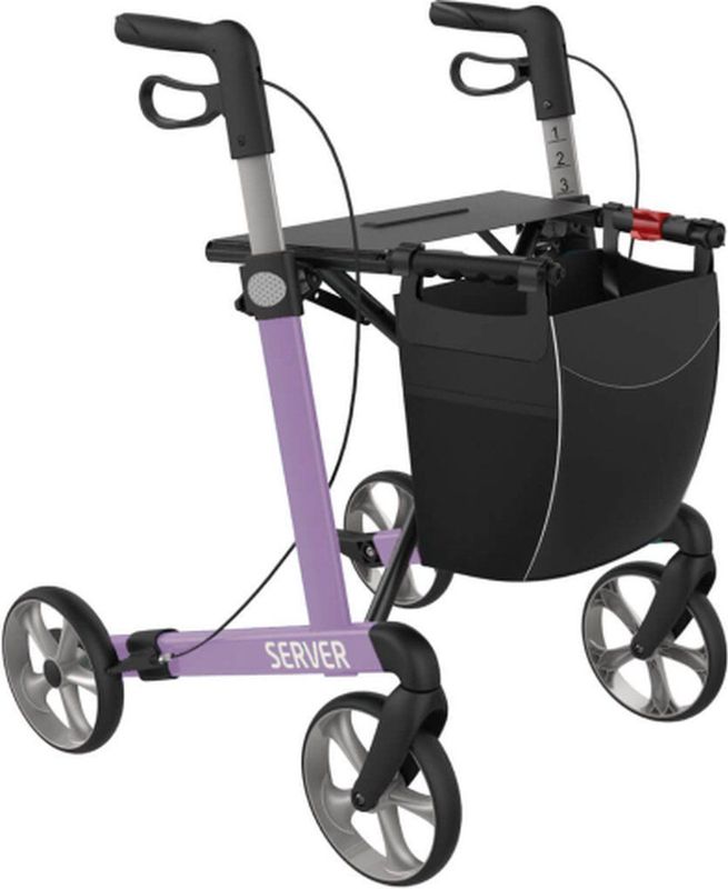 Server - Lichtgewicht Rollator - Lila - Opvouwbaar - 150 kg Belastbaar