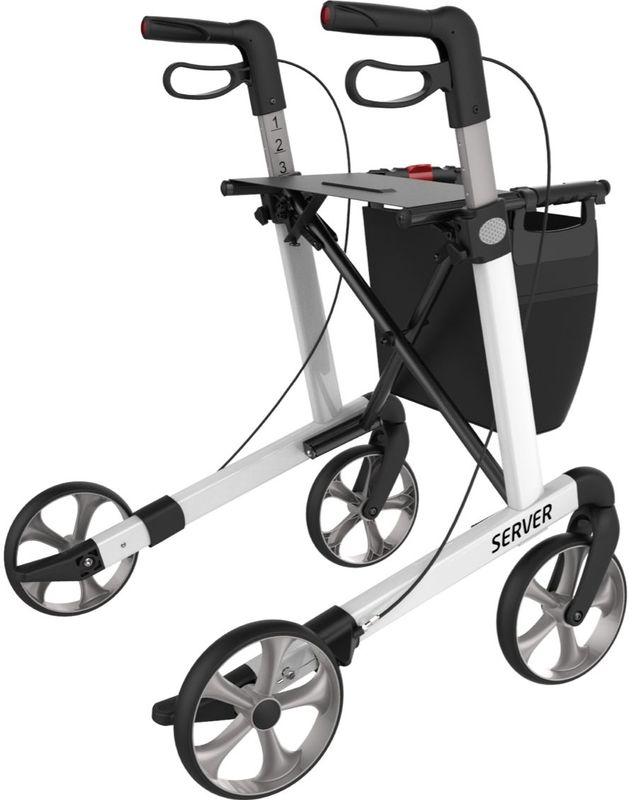 Rehasense - Server - Rollator - Wit - Opvouwbaar - Stabiel en Duurzaam