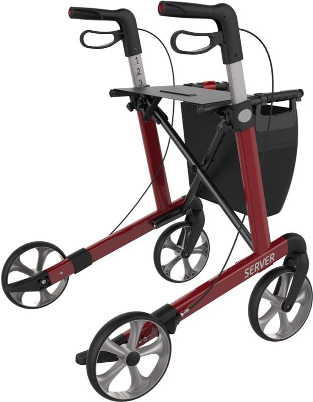 Rehasense - Server - Rollator - Rood - Opvouwbaar - Ergonomisch Handvat
