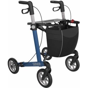 Rehasense Server Rollator – Inclusief Zachte Banden & Rugband - Electric Blue L