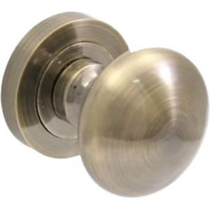 Deurknop BOB - luxe ronde deurknop - gefixeerd - antiek messing - diameter 5 cm - binnendeur