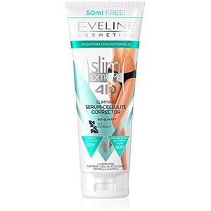 Eveline Cosmetics Slim Extreme 4D Geconcentreerde Cellulitis Afslankende Hot Cream Snel Vetverbrandend Serum | 250 ml | Vermindering Van Striae | Platte Buik, Slanke Benen, Buik, Armen | Koeleffect