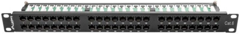 Lanberg - Patchpaneel 48 poort 1U - Cat. 6 - Zwart - Server Accessoires