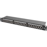 Lanberg - PPS6-1024-B - Patch Panel - Zwart - Metaal - 24 Poorten