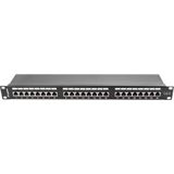 Lanberg - PPS6-1024-B - Patch Panel - Zwart - Metaal - 24 Poorten