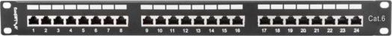 Lanberg - PPS6-1024-B - Patch Panel - Zwart - Metaal - 24 Poorten