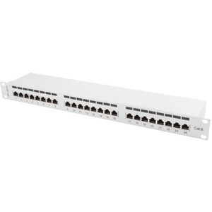 Lanberg - PPS6-1024-S - Patch Panel - Grijs - 1U - 24 Afgeschermde RJ-45 Poorten