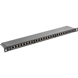 Lanberg - Patchpaneel 19" - 24 RJ45 Cat.6 FTP - Geschikt voor Rackkast