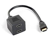 lanberg AD 0019 BK HDMI Splitter A mannelijk naar 2 x HDMI A bus (1.4) adapter met kabel 20 cm zwart