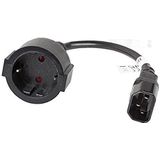 CA-C14E-10CC-0018-BK Iec 320 C14 - Netzwerkkabel-Verlängerung (Buchse auf Shuko-Stecker, 0,2 m), schwarz - Lanberg