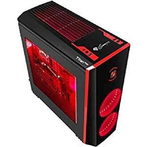 Natec Genesis Titan 700 Tower PC-behuizing (toren, PC, ABS kunststof, SPCC, zwart, rood, ATX, Micro ATX, Mini-ITX, game)