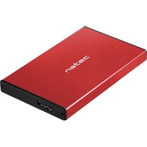 Natec external enclosure RHINO GO voor 2,5'' SATA, USB 3.0, rood