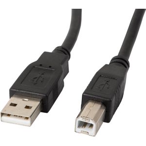 Lanberg - Printerkabel - USB A Male naar USB B Male - 5 m - Zwart