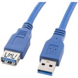 Lanberg - Lanberg USB A naar USB A Kabel 1.8m Blauw CA-US3E-10CC-0018-B