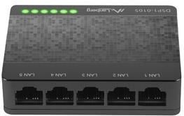 Lanberg DSP1-0105 Netwerkschakelaar - Zwart - Unmanaged - 5 Havens