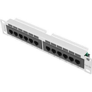 LANBERG Patch Panel 10 inch 12 poort 1U, Cat.5E, grijs