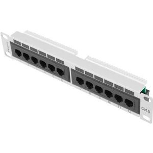 Lanberg - PPU6-9012-S - Patchpaneel - Grijs - 12 Poorten - Cat6