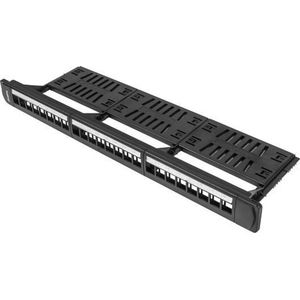 LANBERG KEYSTONE PANEL 19"" WITH ORGANIZER, 24-Port 1U, zwart