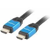 Lanberg - CA-HDMI-20CU-0010-BL - Videokabel - Zwart - 1m - HDMI 2.0 High Speed met Ethernet