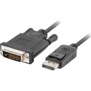 Lanberg cable Displayport(M) V1.2->DVI-D(M)(24+1) 1m zwart DUAL LINK