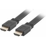 LANBERG HDMI-kabel CA-HDMI-21CU-0018-BK vergulde stekker naar stekker verguld platte kabel tot 3840 x 2160 1,8 m zwart