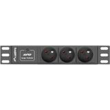 Lanberg - PDU-03E-0200-IEC-BK - Stroomverdelingseenheid - Zwart - 3 AC-uitgangen - 1U
