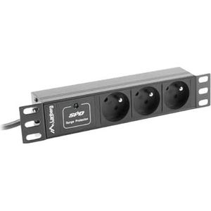 Lanberg - PDU-03E-0200-BK Stroomverdelingseenheid - 3 AC-uitgangen - Zwart