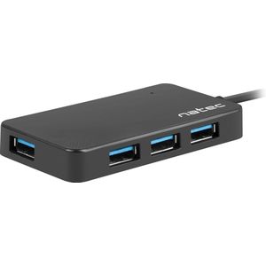 Natec - Silkworm - USB-Hub - Zwart - 4x USB 3.0 Aansluitingen