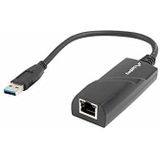 Lanberg - NC-1000-01 - Netwerkadapter - Zwart - USB-A naar RJ-45