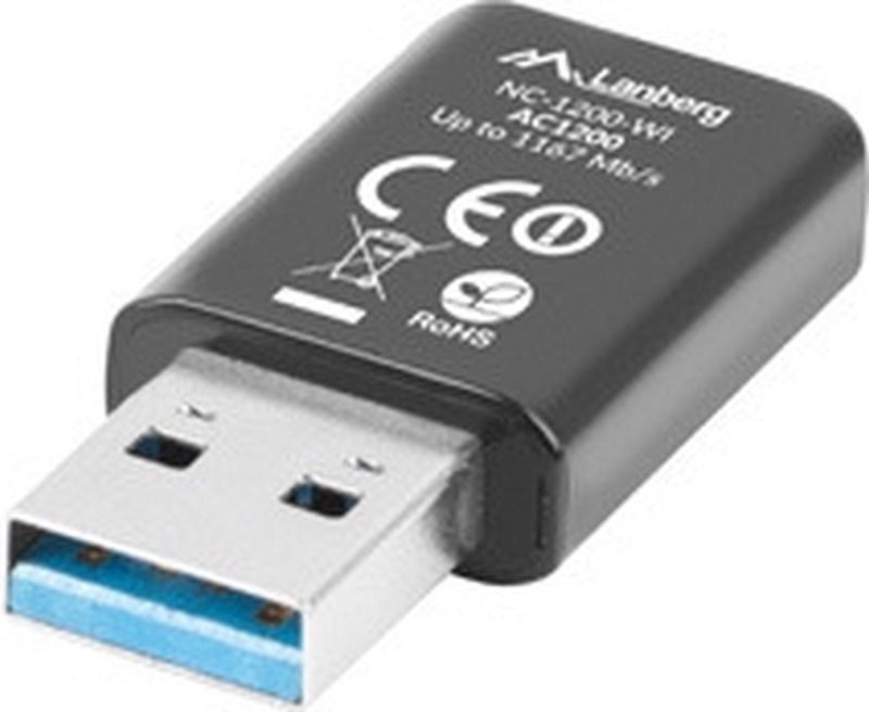 Lanberg - NC-1200-WI - Netwerkkaart - Zwart - USB - 5000 Mbit/s