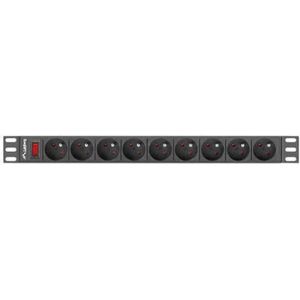 Lanberg PDU-09E-0300-BK Stroomverdelingseenheid (PDU) 9 AC-uitgangen 1U, UPS accessoires